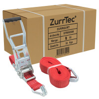 8 x Ergo Spanngurte LC 2500 daN10 Meter mit Langhebelratsche