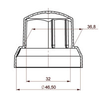 Radmutterkappe SW 32mm Schwarz Lkw