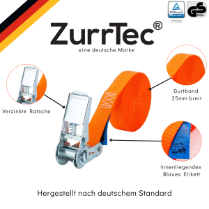 100 x Spanngurt 1tlg. 4m LC 800 daN i.d.U. Orange