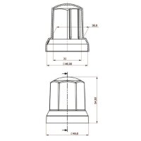 60 Radmutterkappen in Schwarz, Rot, Gelb Hohe Version SW32mm