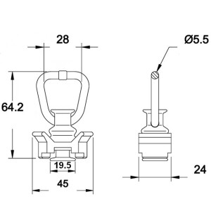Endbeschlag Airlineschiene Fitting LC 450 daN