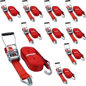 10 x Spanngurte 5t 8m 2tlg. Rot