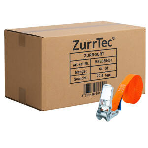 64 x Spanngurt Einteilig 6m LC 800 daN Orange