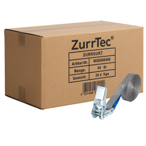 64 x Spanngurt Einteilig 6m LC 800 daN Grau