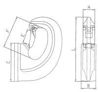 C-Haken Anschweihaken anschweißbar W.L.L. 5000 Kg