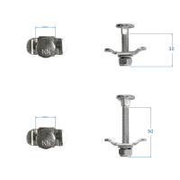 Schraubfitting Edelstahl für Airlineschiene M8
